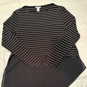 bar lll - Black and White Striped Women's Top
